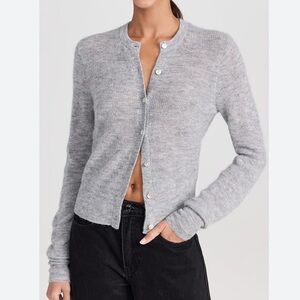 Madewell Malta Lightweight Alpaca Crew Cardigan | Size XXS | Color Gray